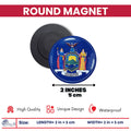 Round Magnet - State Flag New York - USA