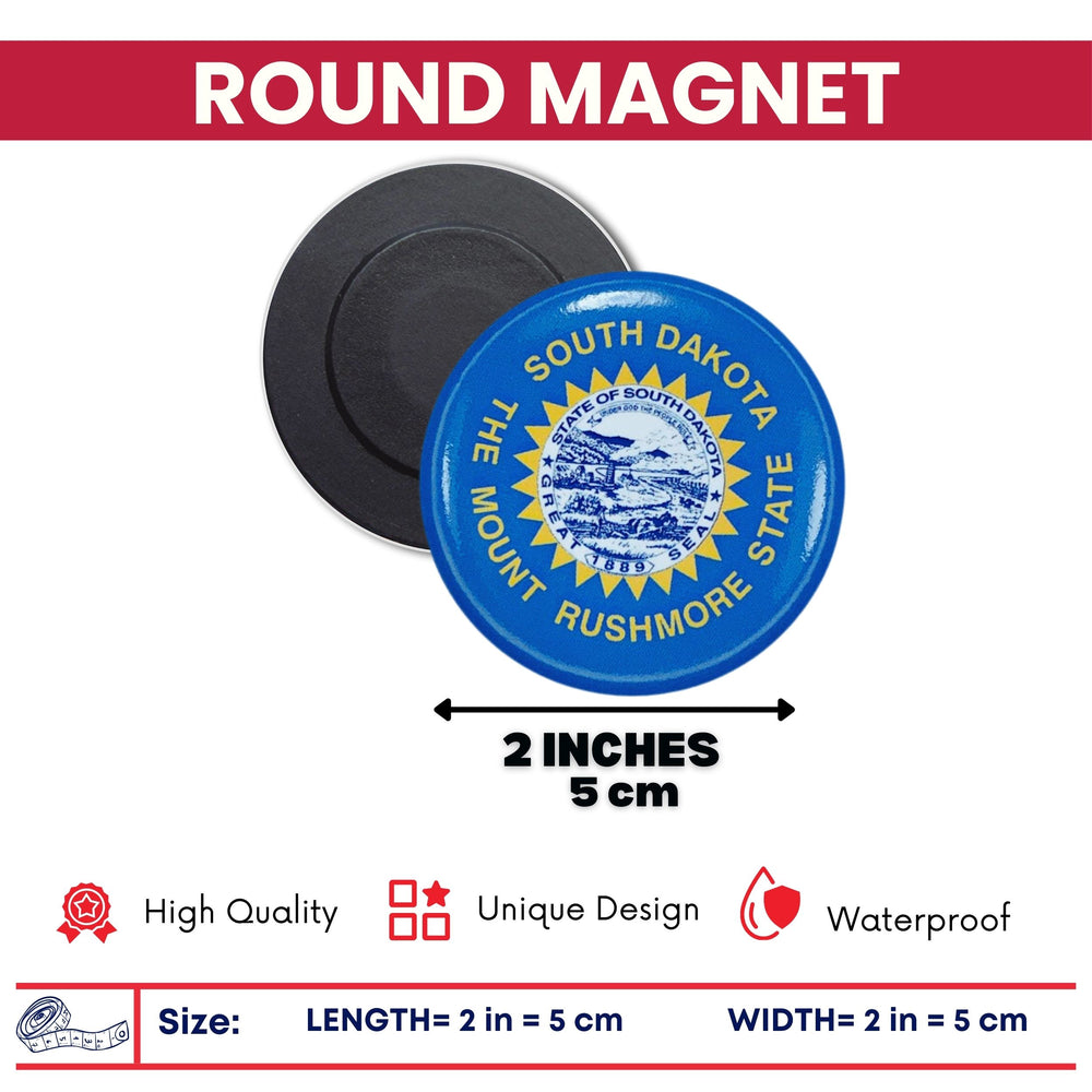Round Magnet - State Flag South Dakota - USA
