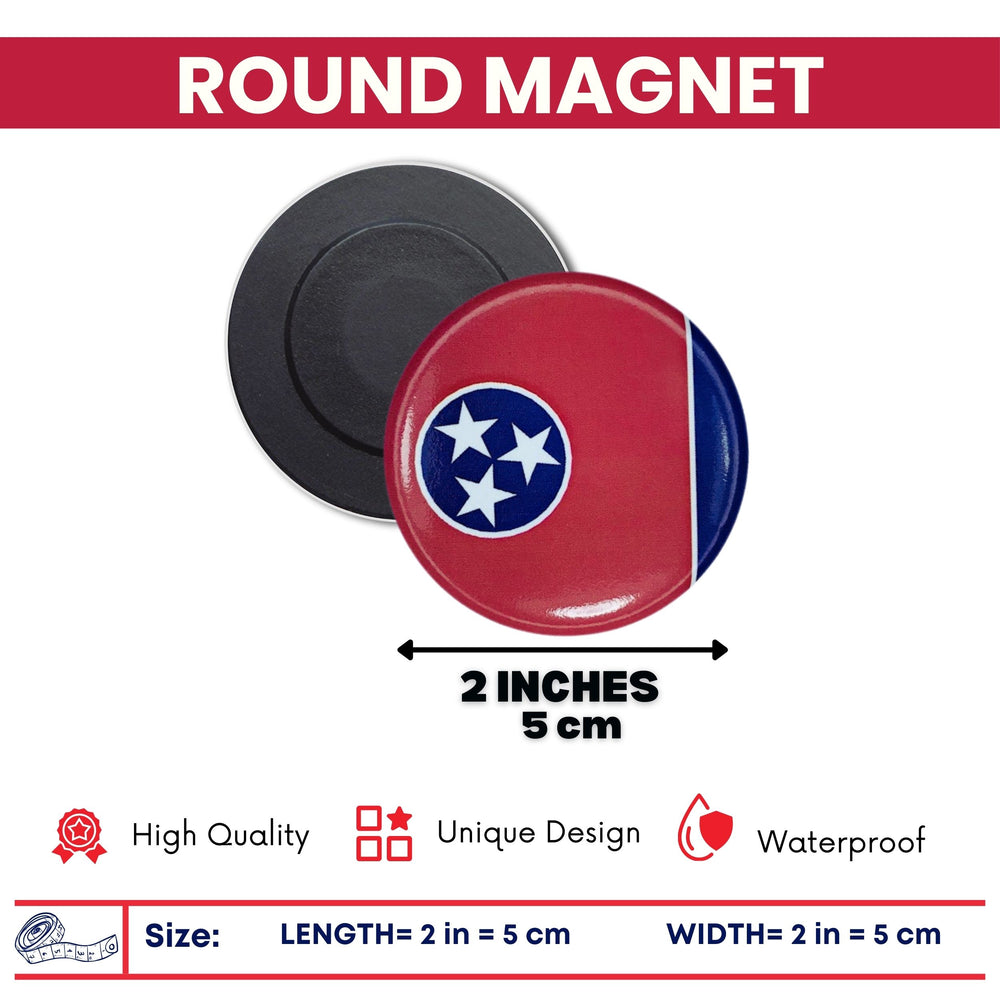 Round Magnet - State Flag Tennessee - USA