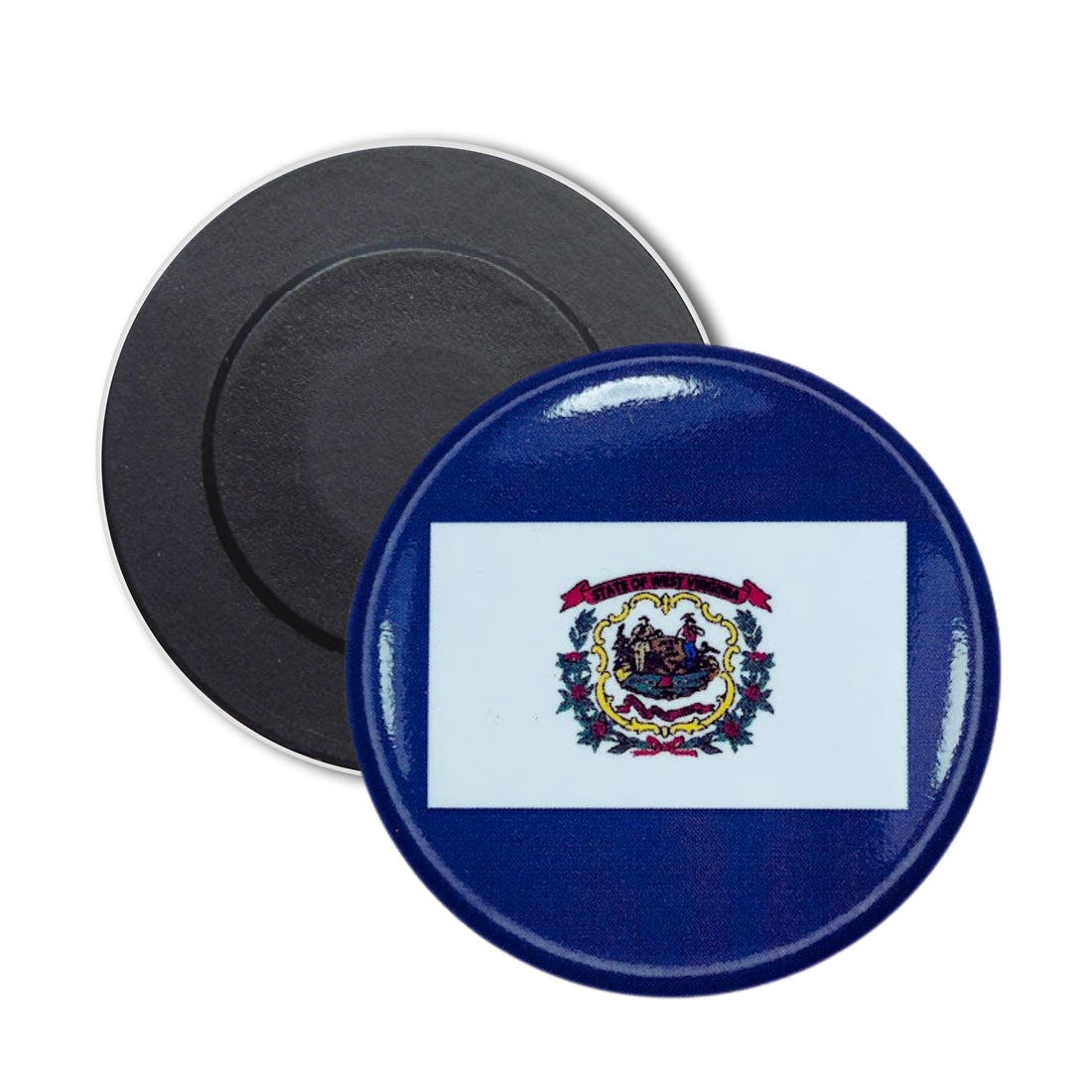 Round Magnet - State Flag West Virginia - USA