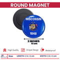 Round Magnet - State Flag Wisconsin - USA