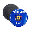 Round Magnet - State Flag Wisconsin - USA