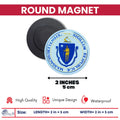 Round Magnet - State Seal Massachusetts - USA