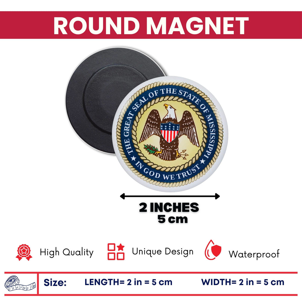 Round Magnet - State Seal Mississippi - USA