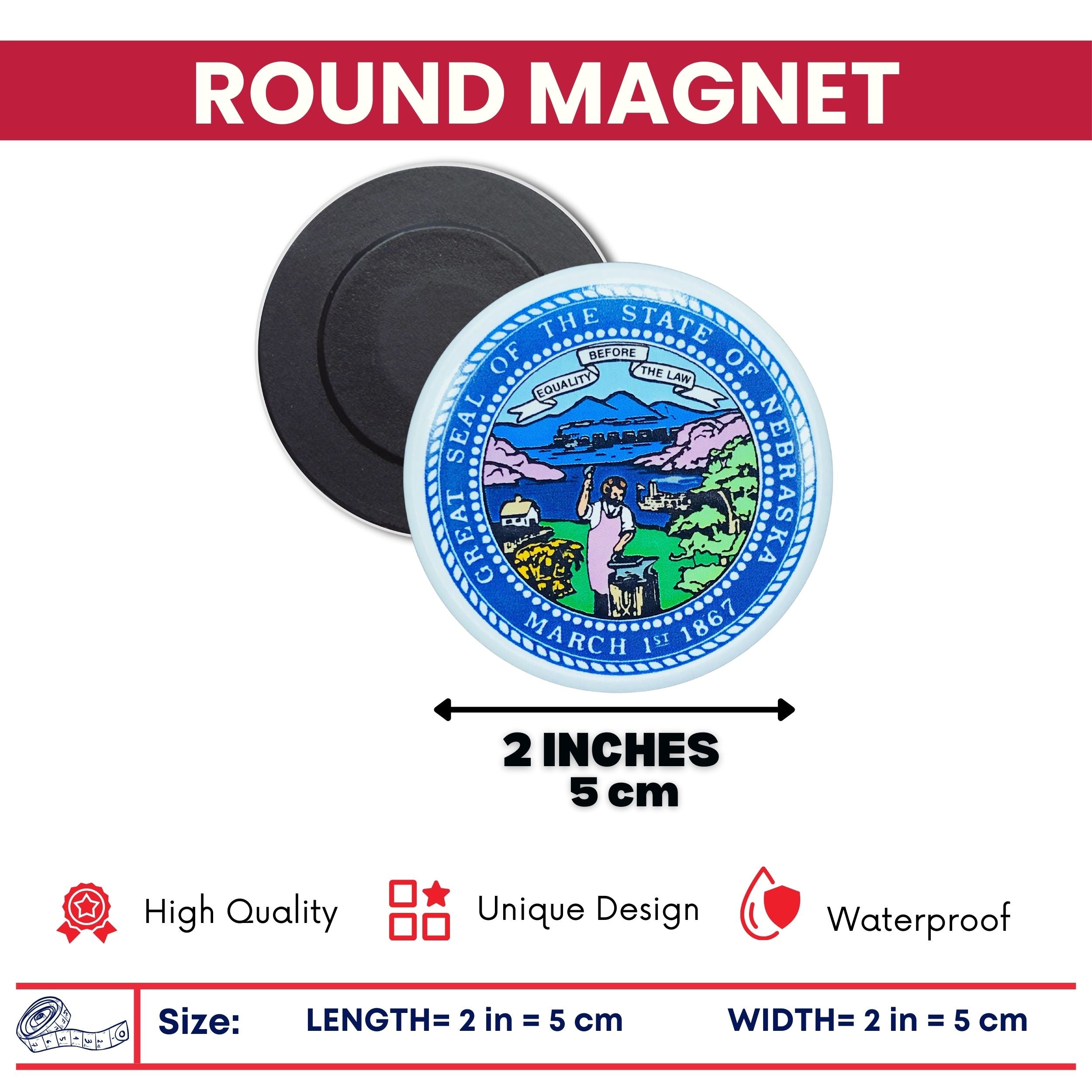 Round Magnet - State Seal Nebraska - USA