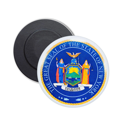 Round Magnet - State Seal New York - USA