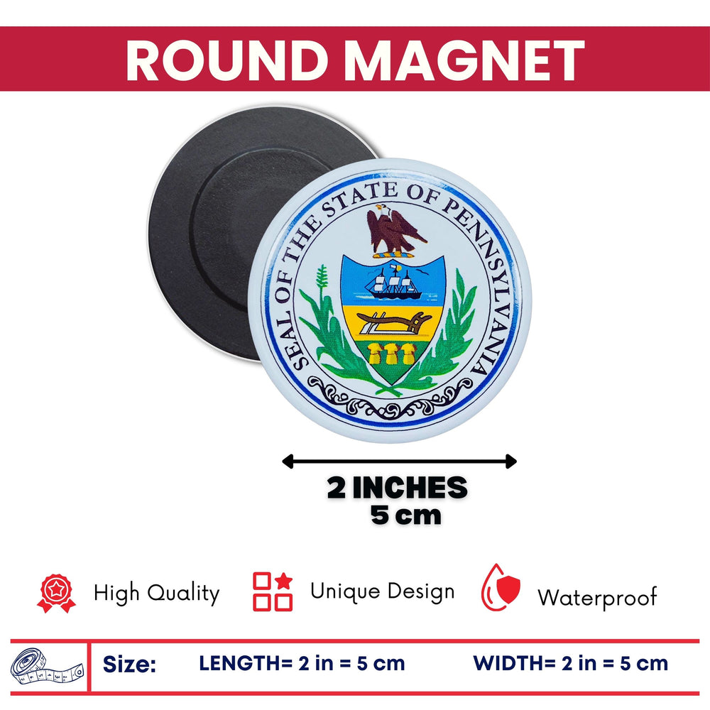 Round Magnet - State Seal Pennsylvania - USA