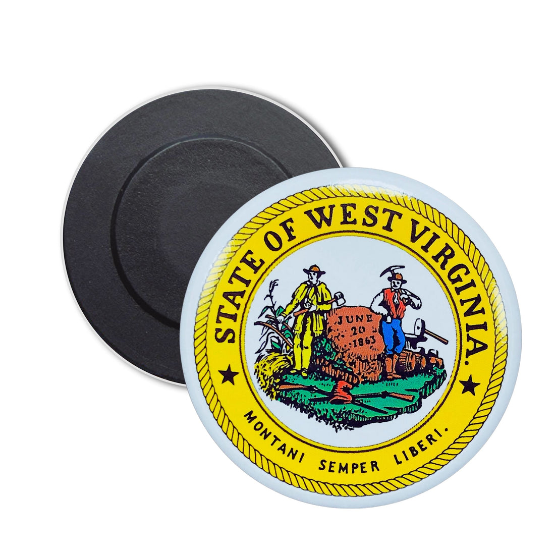 Round Magnet - State Seal West Virginia - USA