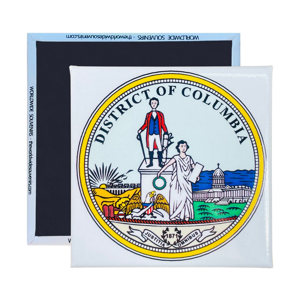 Square Magnet - Seal of Washington DC - District of Columbia - USA