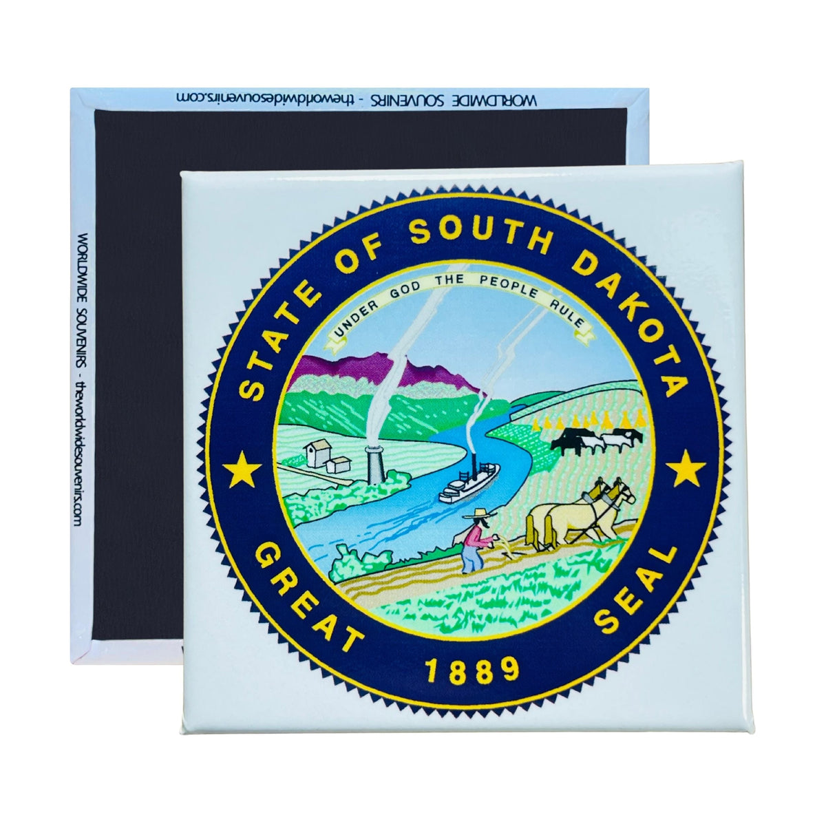Square Magnet - State Seal SOUTH DAKOTA - USA