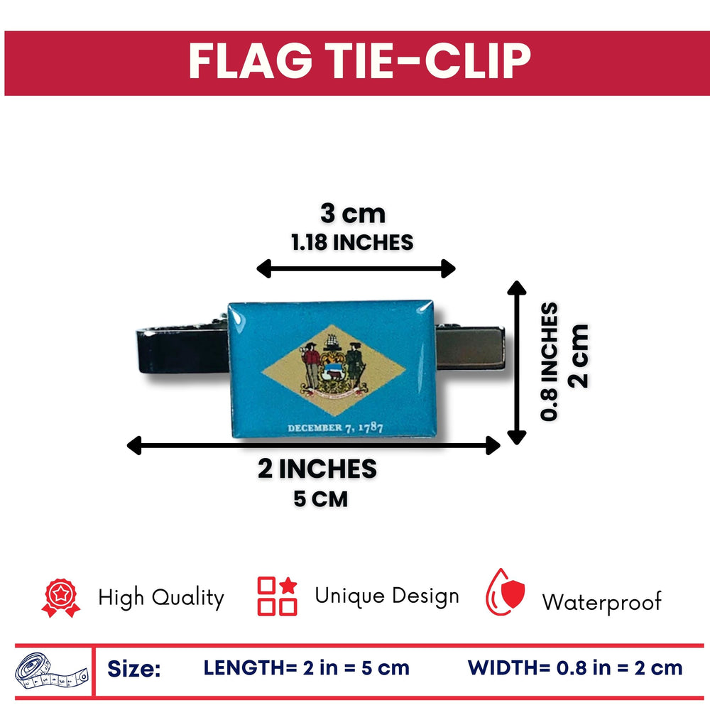 Tie Clip - State Flag Delaware - Usa
