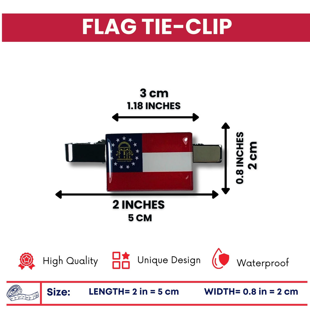 Tie Clip - State Flag Georgia - Usa