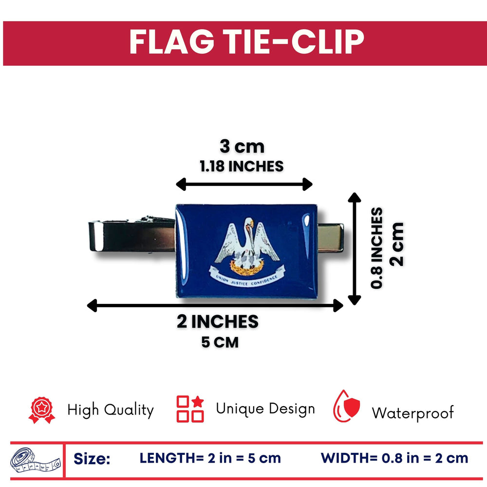 Tie Clip - State Flag Louisiana - Usa