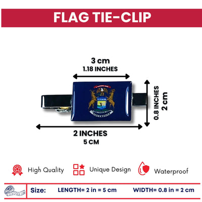 Tie Clip - State Flag Michigan - Usa