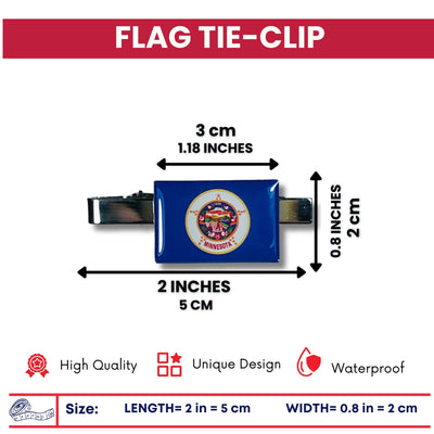 Tie Clip - State Flag Minnesota - Usa