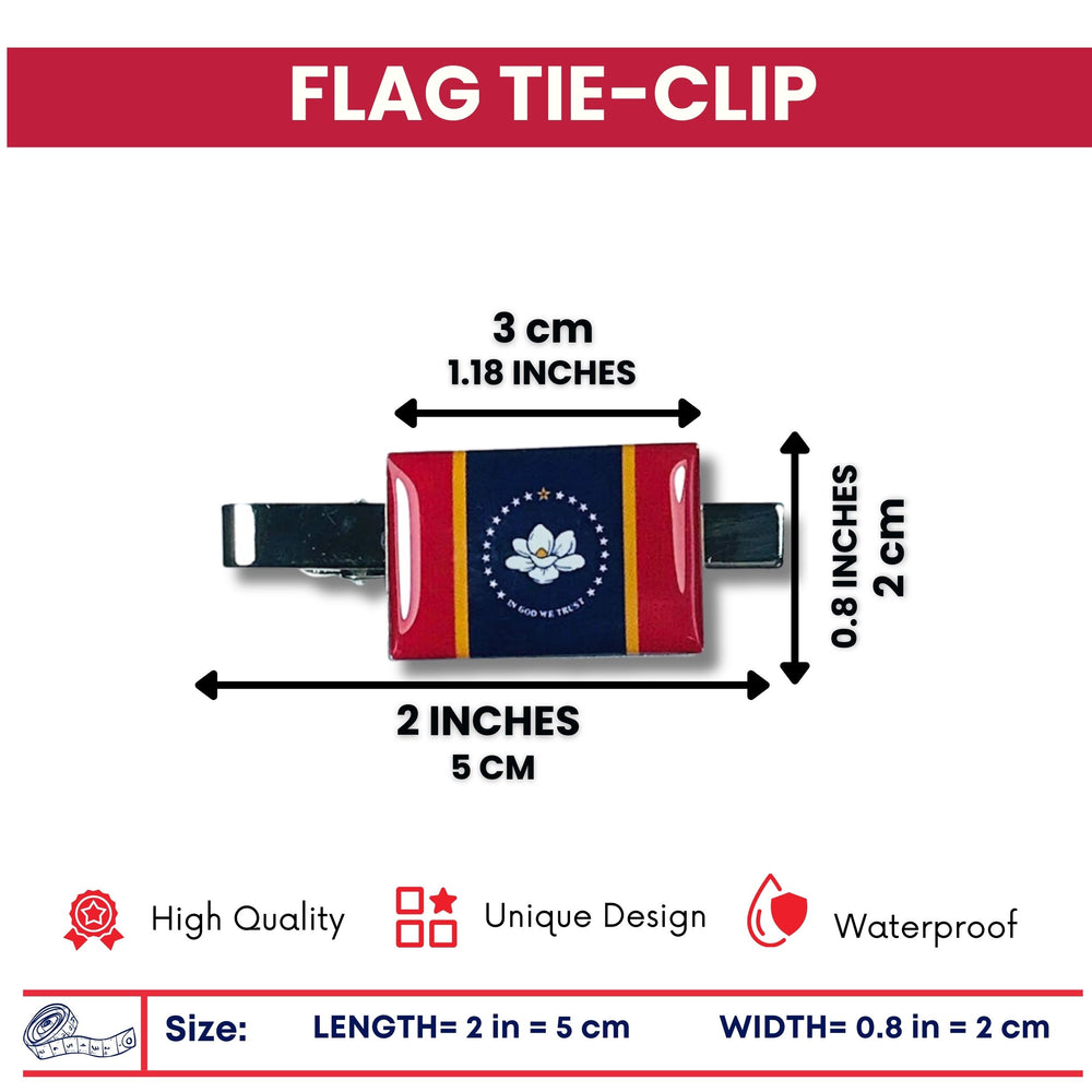Tie Clip - State Flag Mississippi - Usa