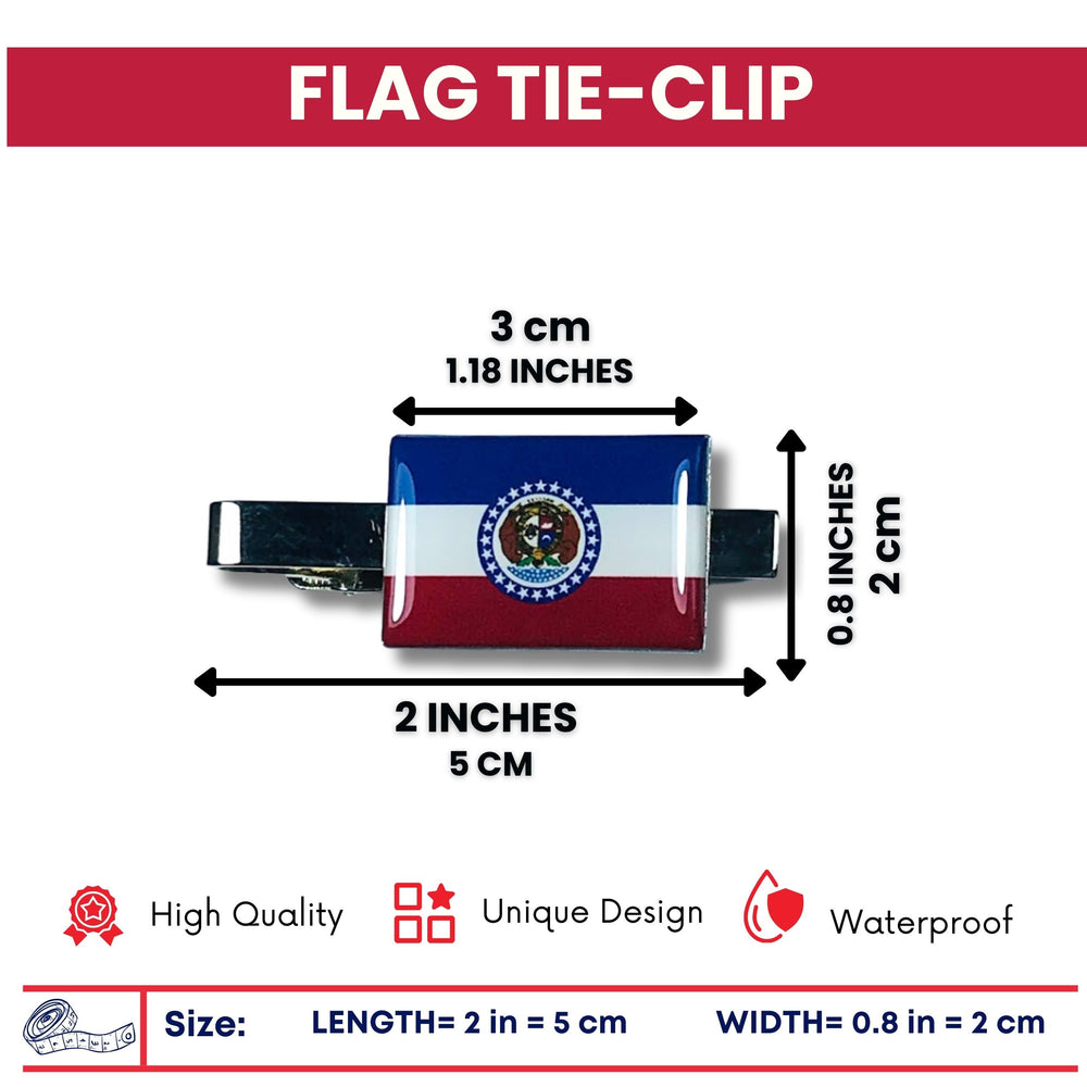 Tie Clip - State Flag Missouri - Usa