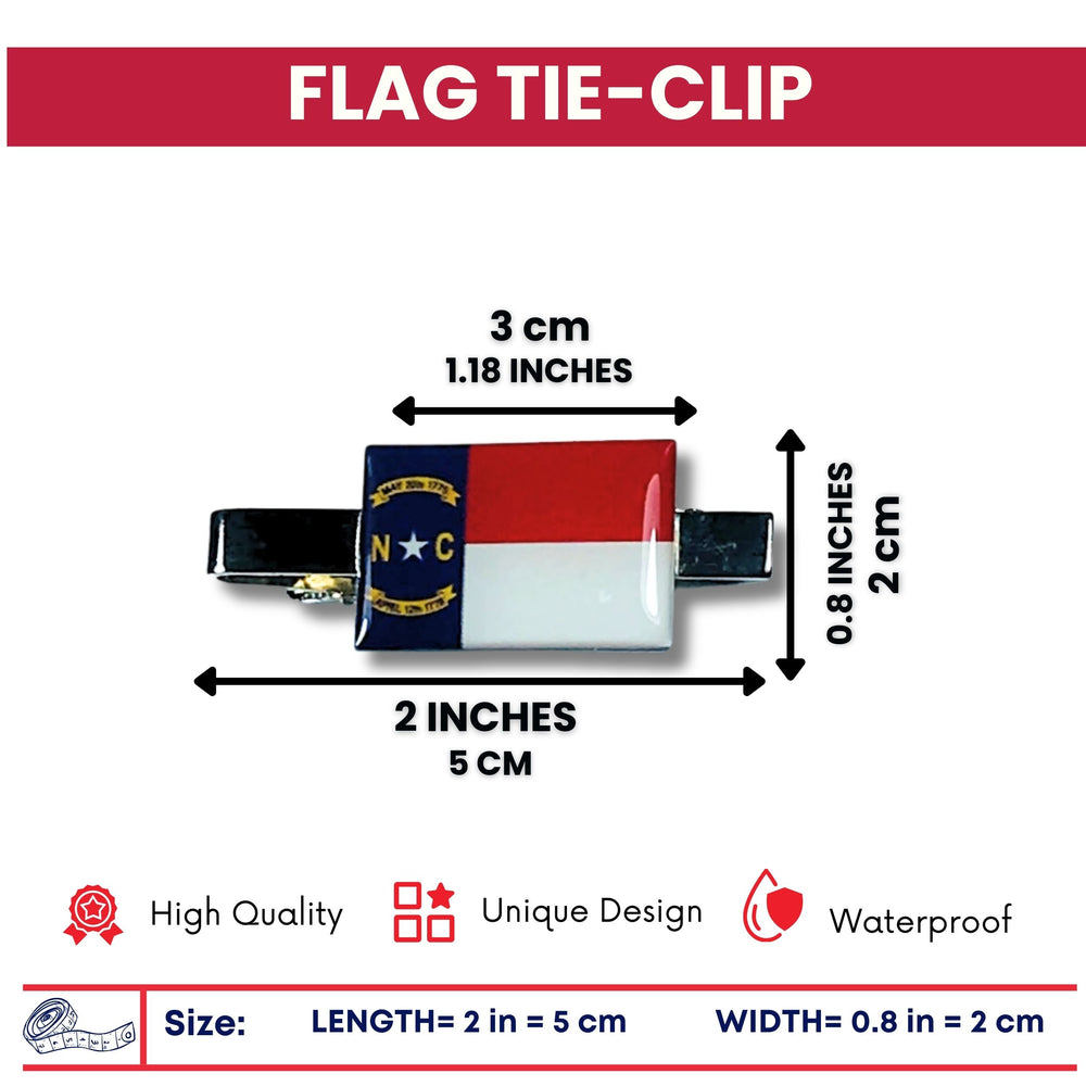 Tie Clip - State Flag North Carolina - Usa
