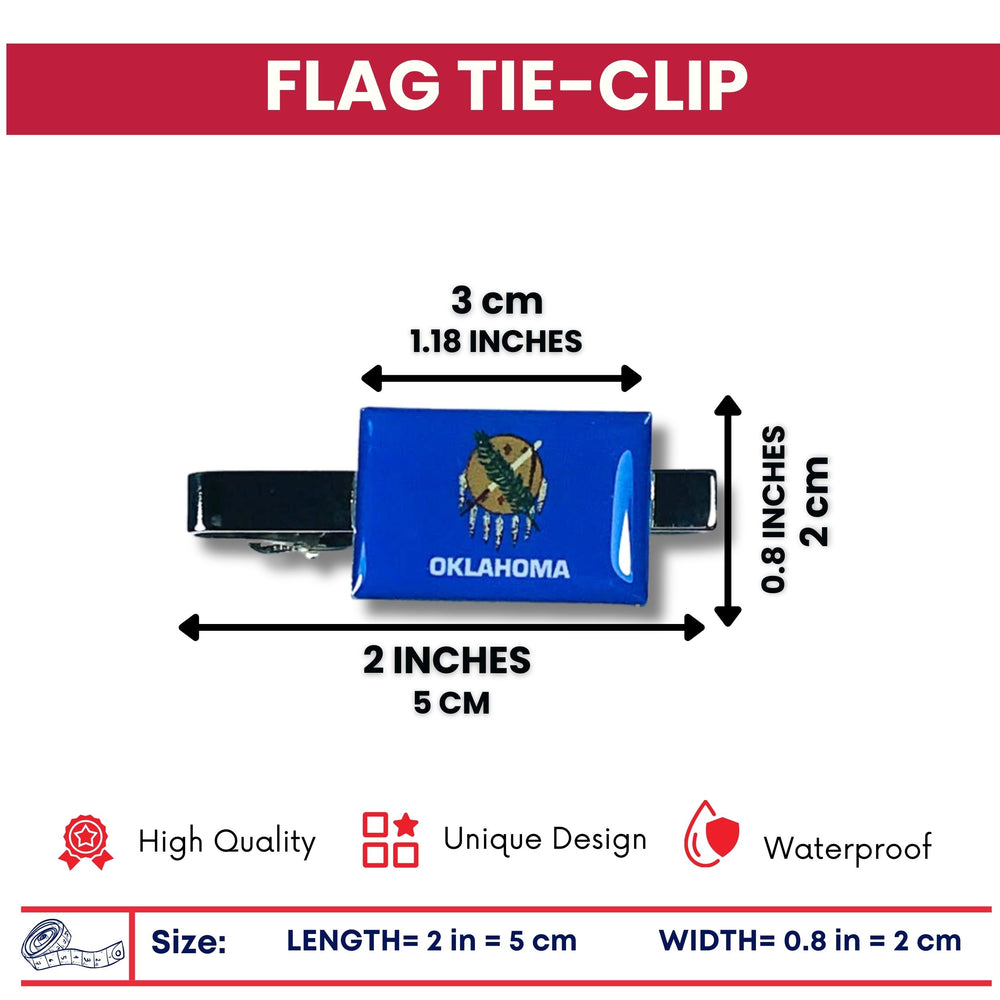 Tie Clip - State Flag Oklahoma - Usa