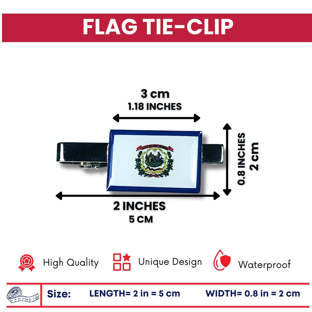 Tie Clip - State Flag West Virginia - Usa