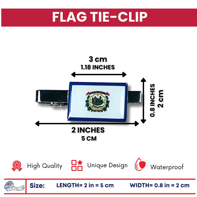 Tie Clip - State Flag West Virginia - Usa
