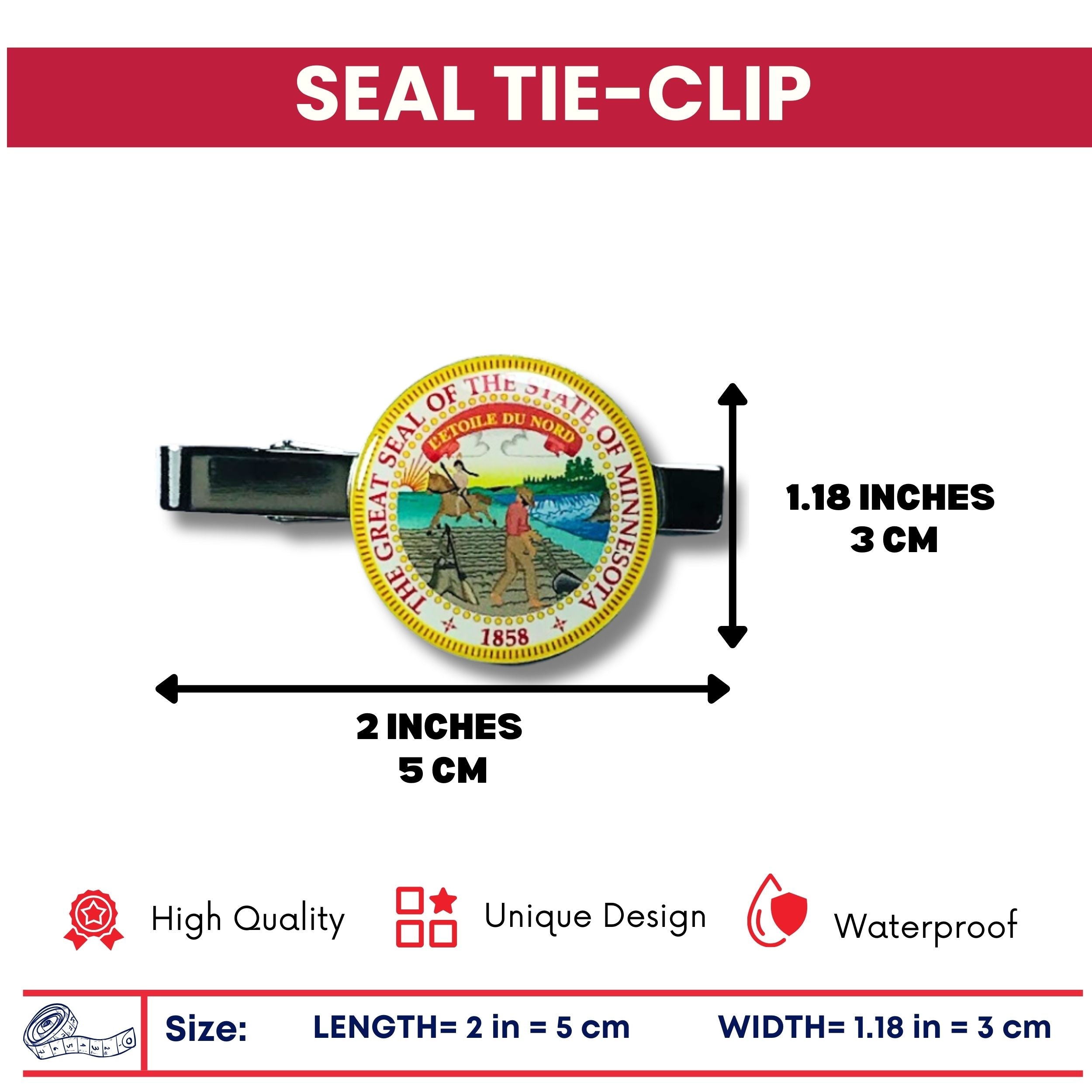 Tie Clip - State Seal Minnesota - USA