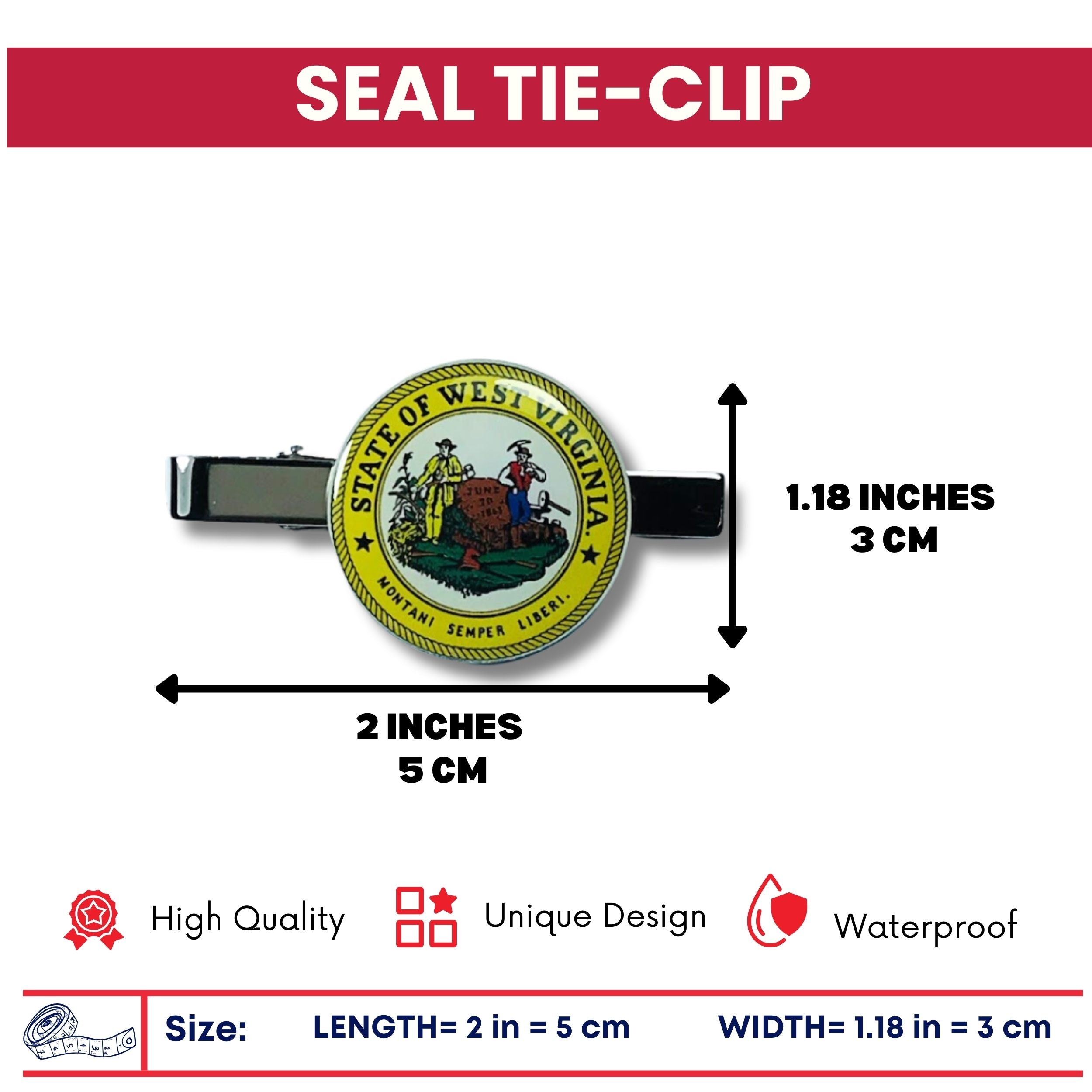 Tie Clip - State Seal West Virginia - USA