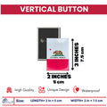 Vertical Button - State Flag California - USA