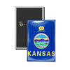 Vertical Button - State Flag Kansas - USA