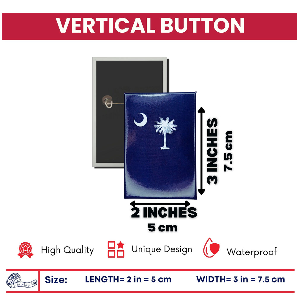 Vertical Button - State Flag South Carolina - USA