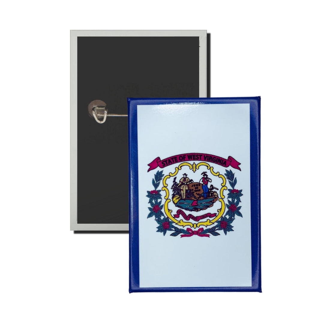Vertical Button - State Flag West Virginia - USA