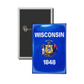 Vertical Button - State Flag Wisconsin - USA