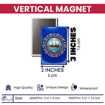 Vertical Magnet - State Flag New Hampshire - USA
