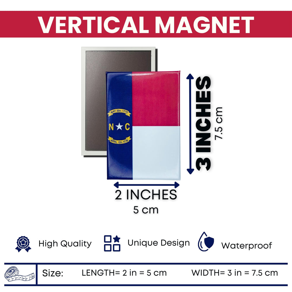 Vertical Magnet - State Flag North Carolina - USA