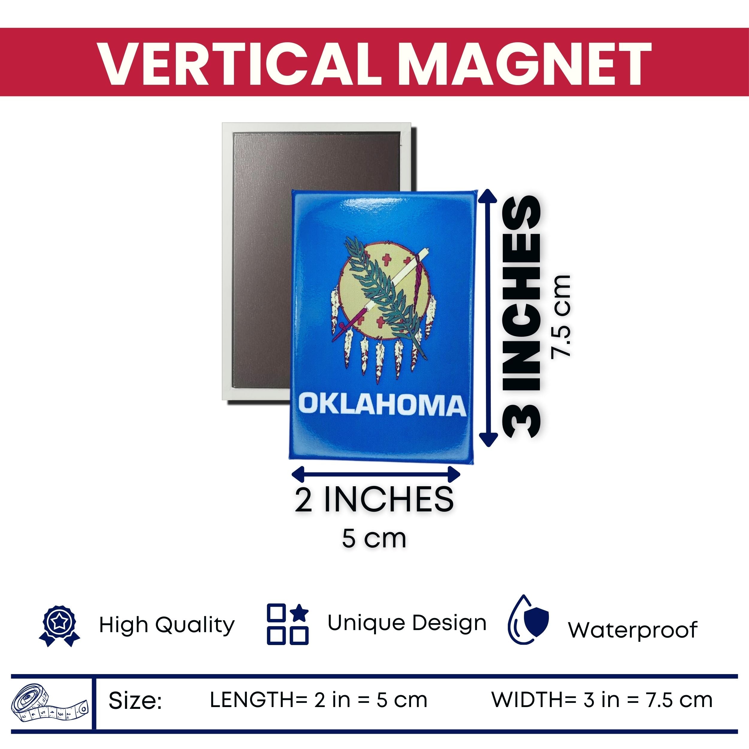 Vertical Magnet - State Flag Oklahoma - USA