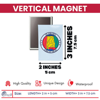 Vertical Magnet - State Seal Alabama - USA