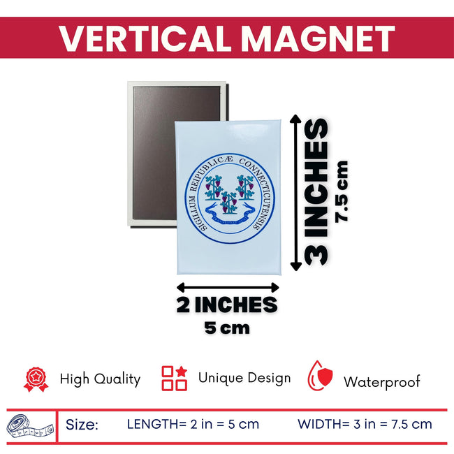 Vertical Magnet - State Seal Connecticut - USA