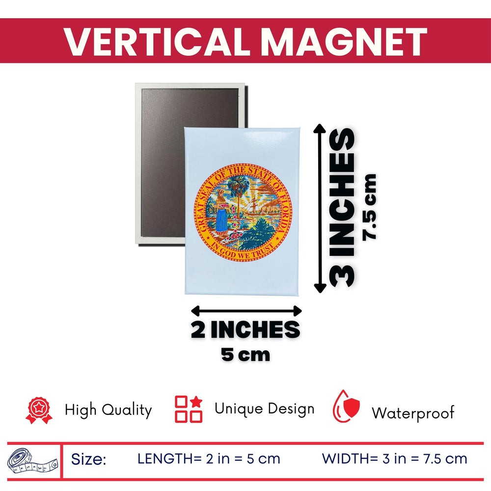 Vertical Magnet - State Seal Florida - USA
