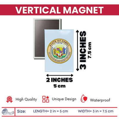 Vertical Magnet - State Seal Hawaii - USA