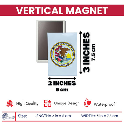 Vertical Magnet - State Seal Illinois - USA