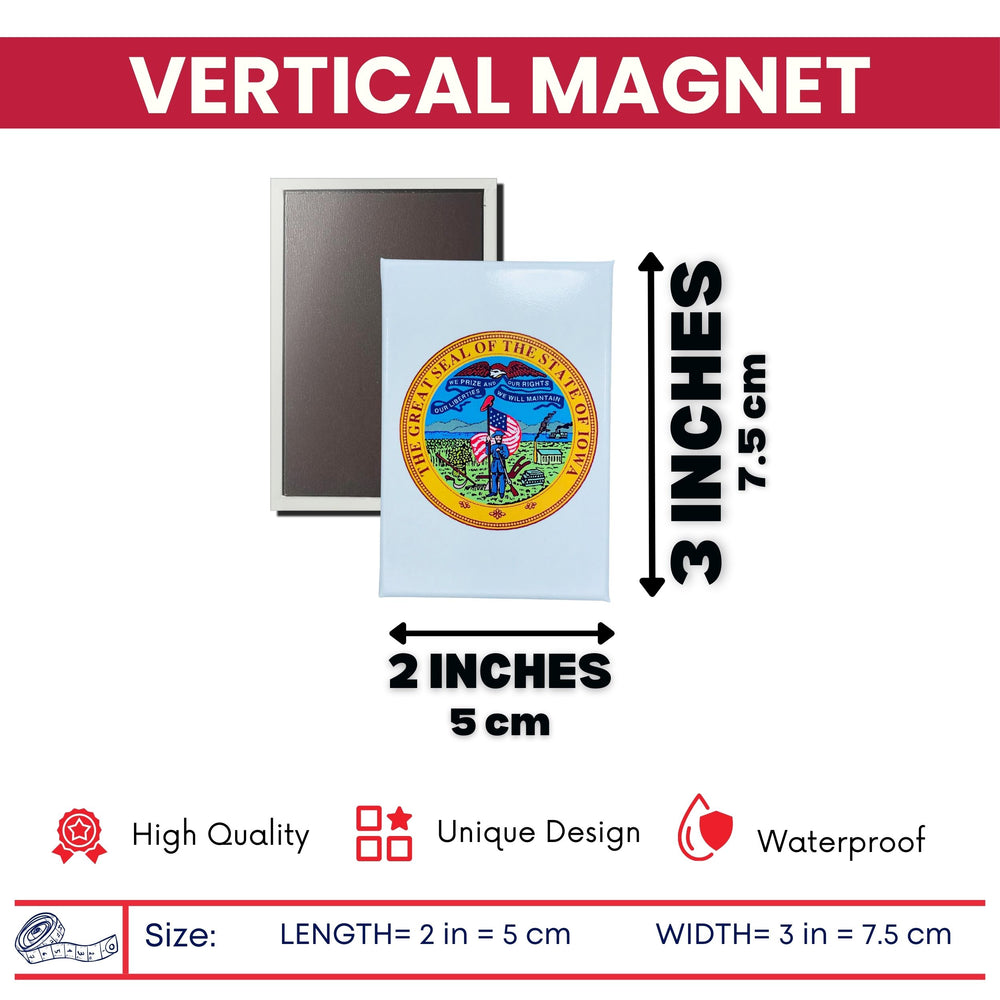 Vertical Magnet - State Seal Iowa - USA