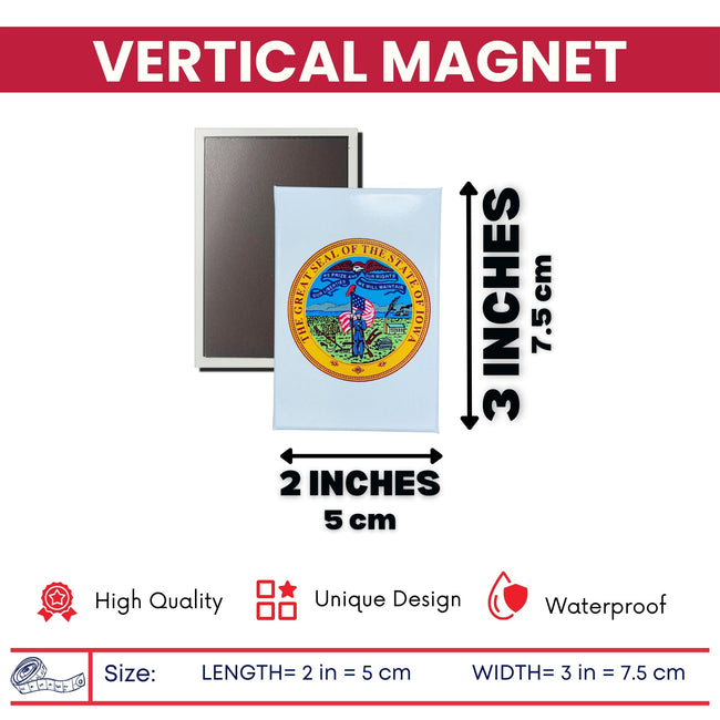 Vertical Magnet - State Seal Iowa - USA