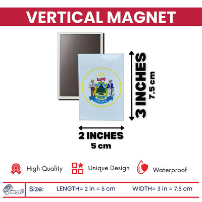Vertical Magnet - State Seal Maine - USA