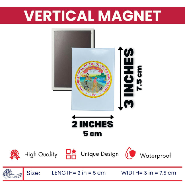 Vertical Magnet - State Seal Minnesota - USA