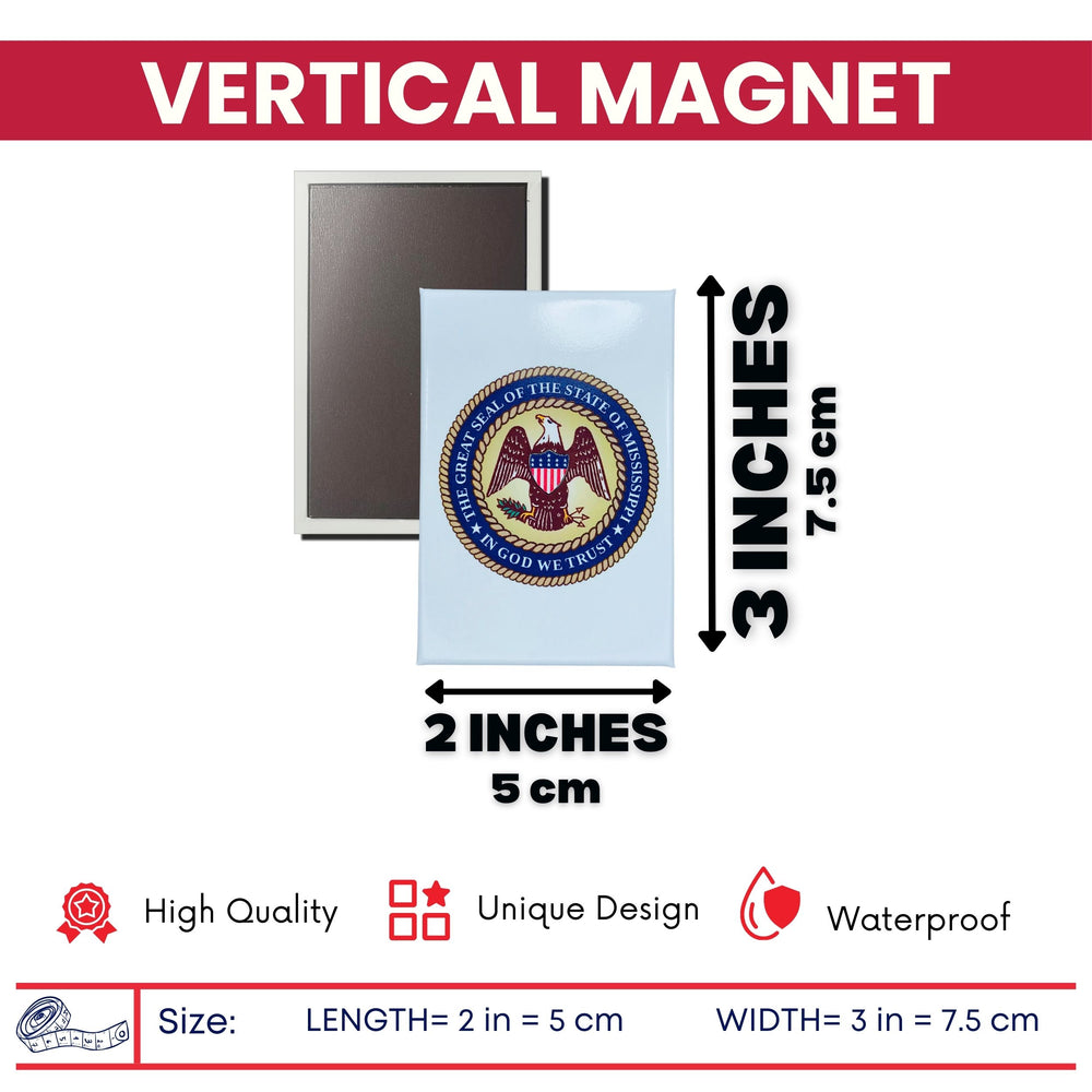 Vertical Magnet - State Seal Mississippi - USA