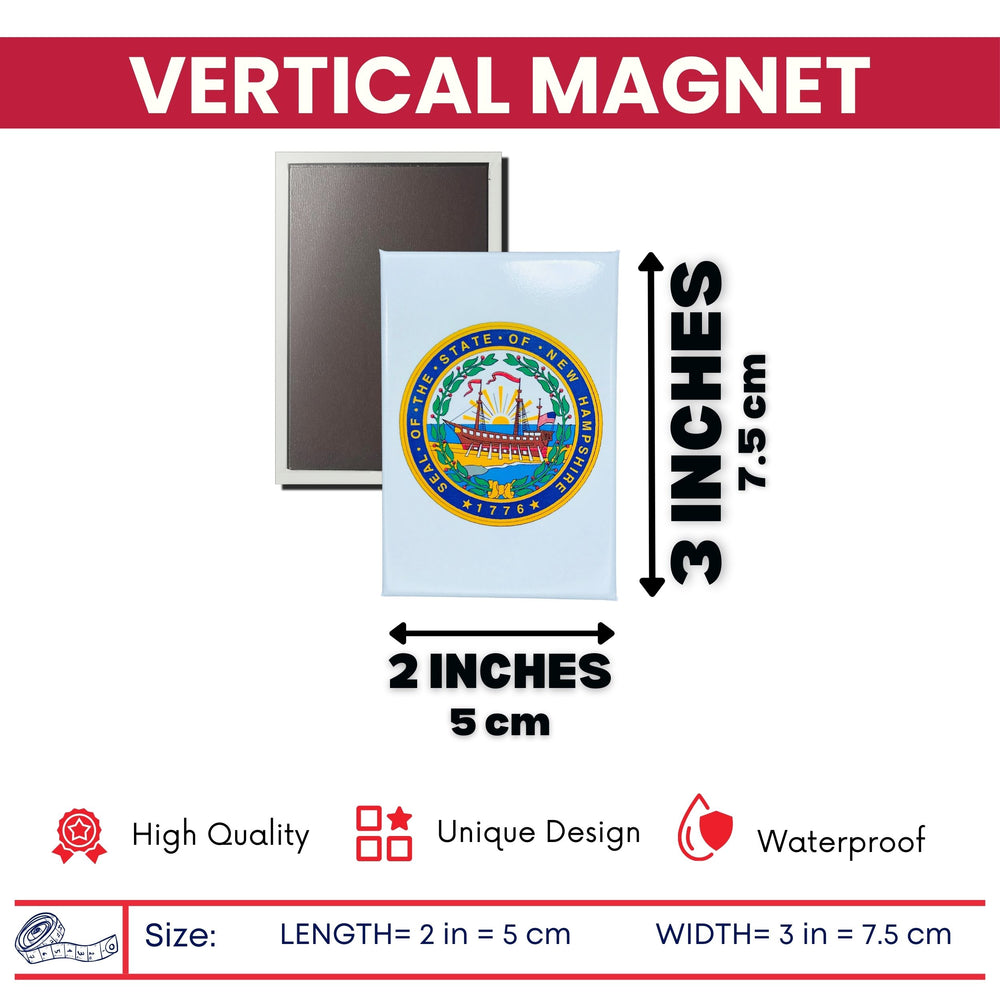 Vertical Magnet - State Seal New Hampshire - USA