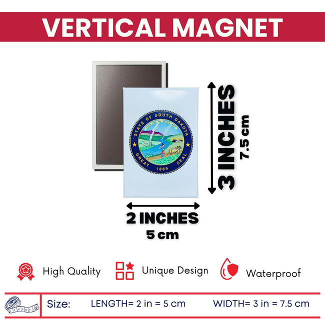 Vertical Magnet - State Seal South Dakota - USA