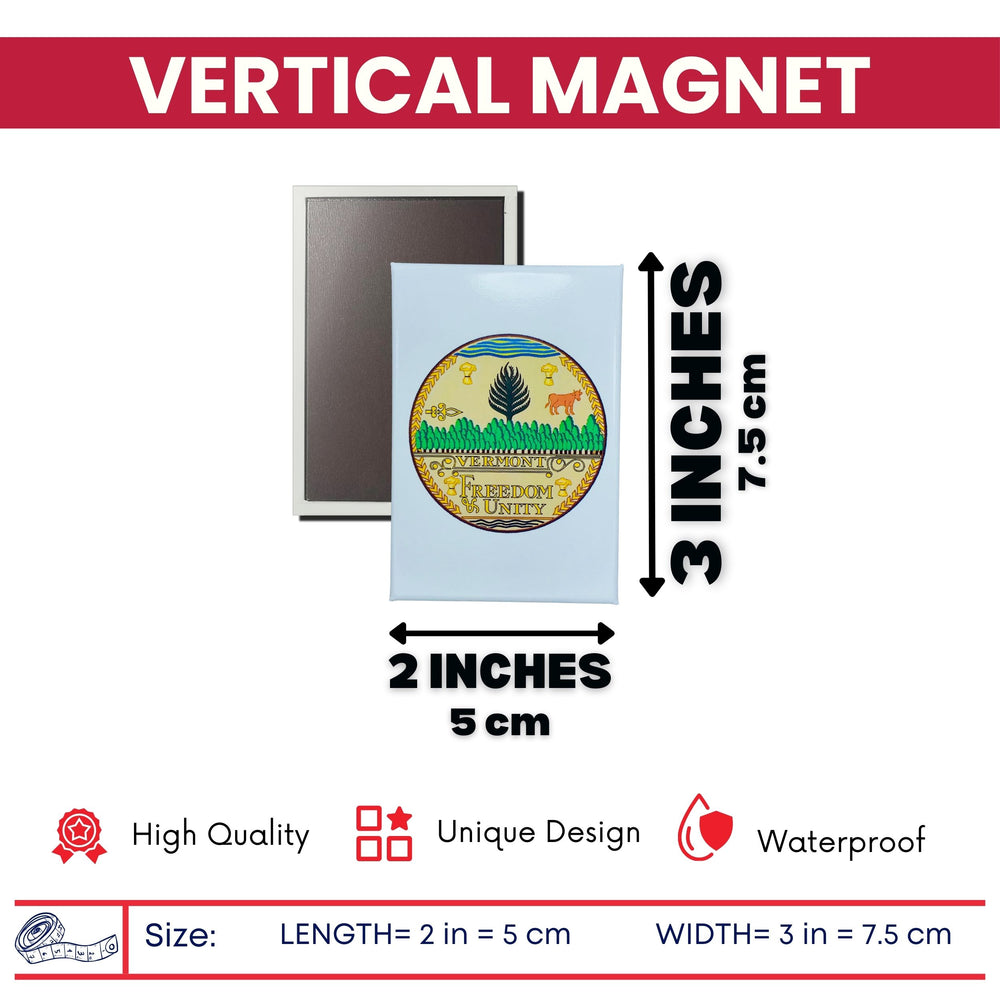 Vertical Magnet - State Seal Vermont - USA