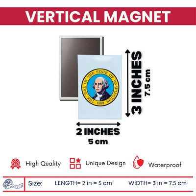 Vertical Magnet - State Seal Washington - USA