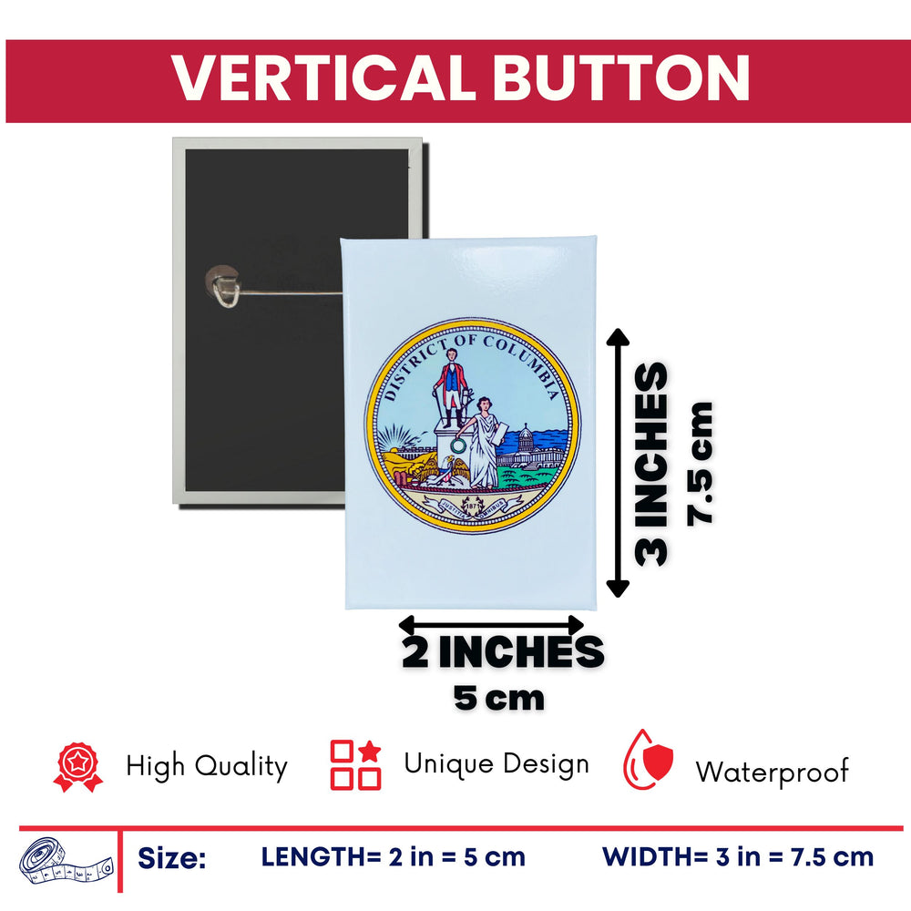 Vertical Button - Seal District of Columbia - USA